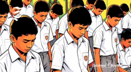 Ilustrasi pelajar SMA sedang bersedih - sukabumiheadline.com