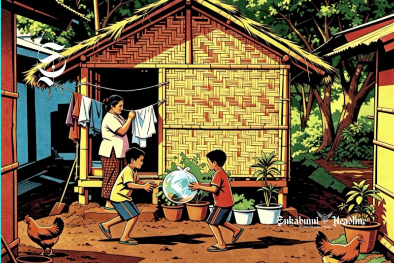 Ilustrasi rumah warga miskin - sukabumiheadline.com