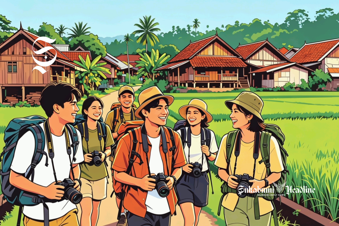 Klaim terlengkap, Sukabumi tak masuk Top 10 Daerah dengan Wisata Alam Terbanyak di Jawa Barat 1 Ilustrasi sekelompok anak muda sedang berwisata di pedesaan - sukabumiheadline.com