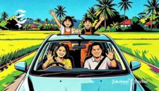 Ilustrasi sekeluarga melakukan perjalanan menuju tempat wisata - sukabumiheadline.com