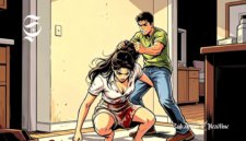 Ilustrasi seorang perempuan dianiaya pria di dalam rumah - sukabumiheadline.com