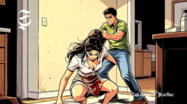 Ilustrasi seorang perempuan dianiaya pria di dalam rumah - sukabumiheadline.com