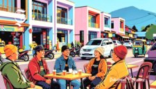 Ilustrasi warga yang tinggal di kota kecil di dataran tinggi - sukabumiheadline.com