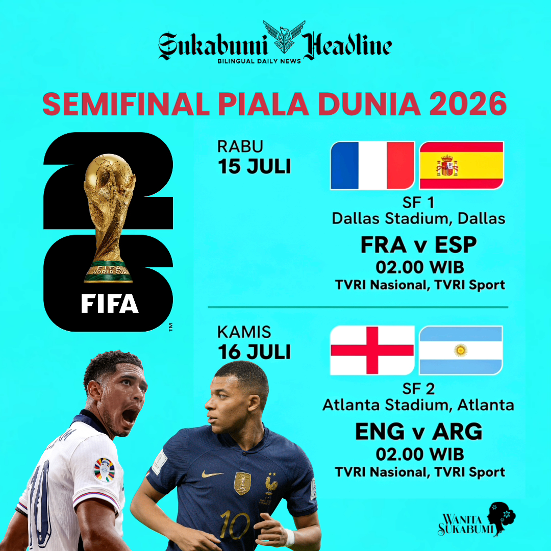 #Infografis jadwal Semifinal Piala Dunia 2026: Inggris, Prancis, Argentina, Spanyol 1 Jadwal semifinal Piala Dunia 2026 - sukabumiheadline.com