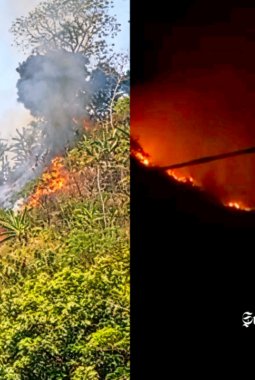 Puncak Habibie Sukabumi terbakar, kobaran api kian meluas