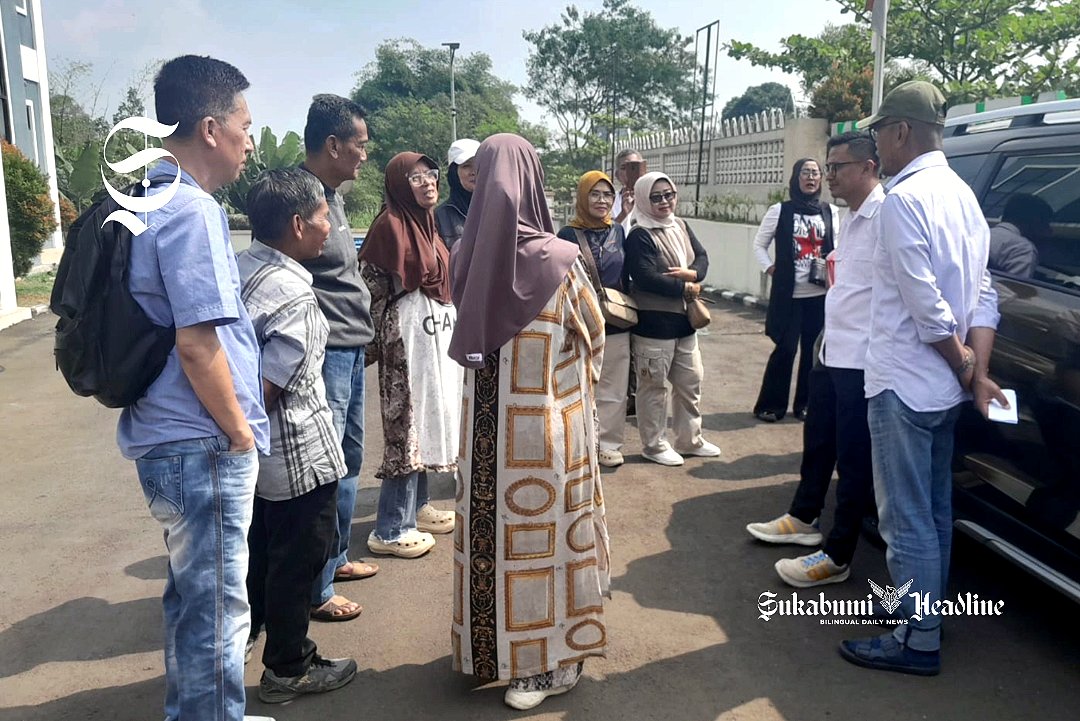Warga pemilik lahan mendatangi Kantor ATR BPN Kabupaten Sukabumi untuk menuntut kejelasan ganti rugi - Dodi Zein
