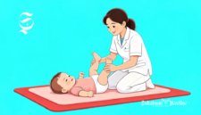 Ilustrasi fisioterapi pada bayi untuk cegah stunting - sukabumiheadline.com