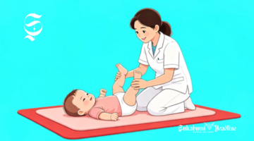 Ilustrasi fisioterapi pada bayi untuk cegah stunting - sukabumiheadline.com