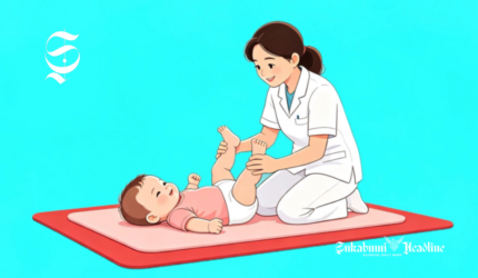 Ilustrasi fisioterapi pada bayi untuk cegah stunting - sukabumiheadline.com