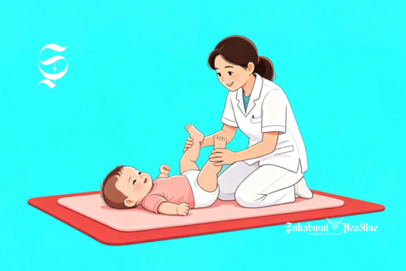 Ilustrasi fisioterapi pada bayi untuk cegah stunting - sukabumiheadline.com