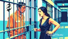 Ilustrasi istri memarahi suami yang berada di dalam penjara - sukabumiheadline.com