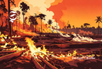 Ilustrasi kebakaran hutan - sukabumiheadline.com