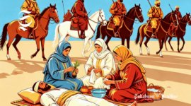 Ilustrasi muslimah perawat mengobati korban pertempuran - sukabumiheadline.com