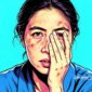 Ilustrasi perempuan menderita penyakit kulit di bagian wajah - sukabumiheadline.com