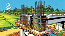 Ilustrasi proyek pembangunan konstruksi jembatan - sukabumiheadline.com