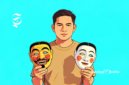 Ilustrasi seorang pria memagang topeng - sukabumiheadline.com