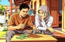 Ilustrasi suami istri menghitung sisa uang - sukabumiheadline.com