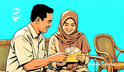 Ilustrasi suami memberikan gajinya ke istri - sukabumiheadline.com