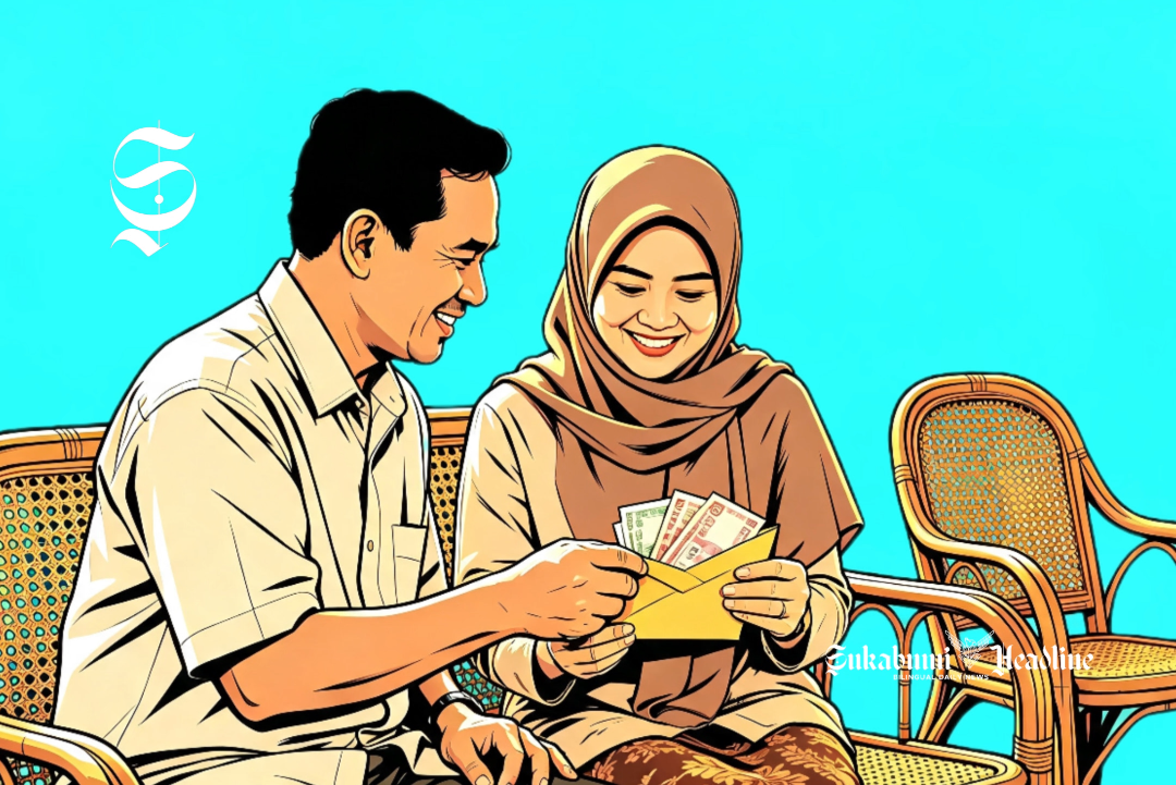 Membanding pengeluaran perkapita pria dan wanita Sukabumi, laki-laki lebih boros 1 Ilustrasi suami memberikan gajinya ke istri - sukabumiheadline.com
