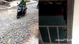 Jalan Kabupaten Sukabumi rusak di Gegerbitung - Akbar Bahari
