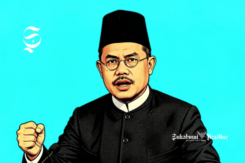 KH Ahmad Sanusi ketika masih muda - Ilustrasi sukabumiheadline.com