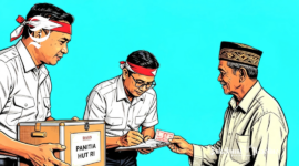 Panitia HUT RI sedang meminta iuran dari warga - Ilustrasi sukabumiheadline.com