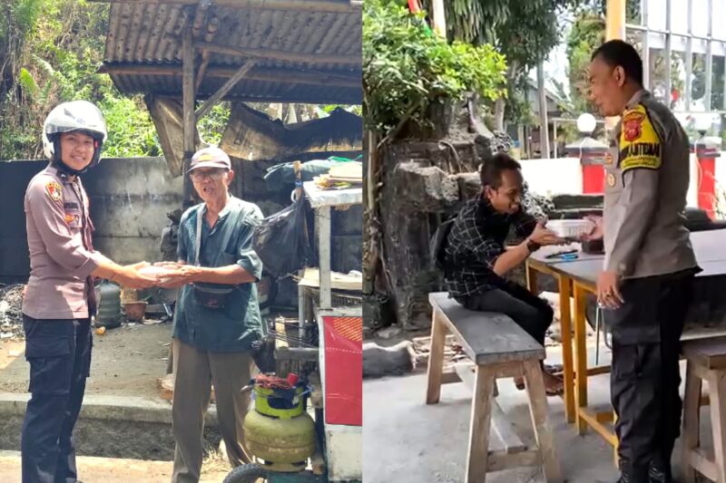 Polsek Kalapanunggal berbagi makan gratis - Ist