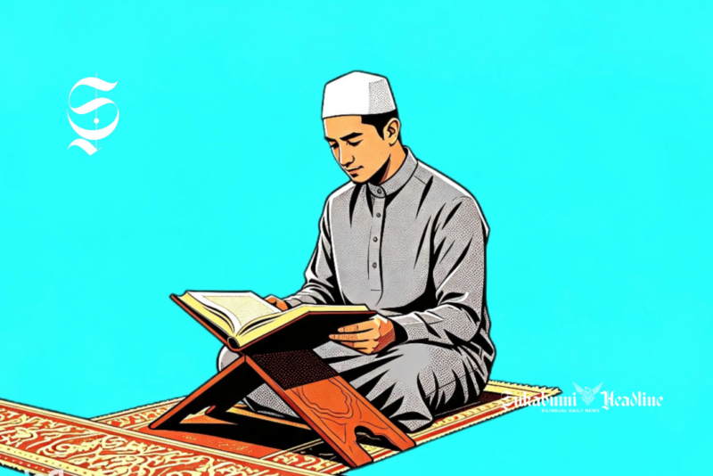 Ilustrasi Muslim sedang membaca AlQuran - sukabumiheadline.com