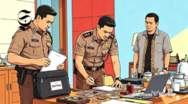 Ilustrasi aparat penegak hukum sedang melakukan perampasan aset milik pelaku tindak pidana - sukabumiheadline.com