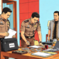 Ilustrasi aparat penegak hukum sedang melakukan perampasan aset milik pelaku tindak pidana - sukabumiheadline.com