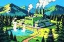 Ilustrasi pembangkit listrik tenaga panas bumi atau geothermal - sukabumiheadline.com