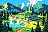 Ilustrasi pembangkit listrik tenaga panas bumi atau geothermal - sukabumiheadline.com