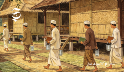 Ilustrasi pondok pesantren di Indonesia zaman dulu - sukabumiheadline.com