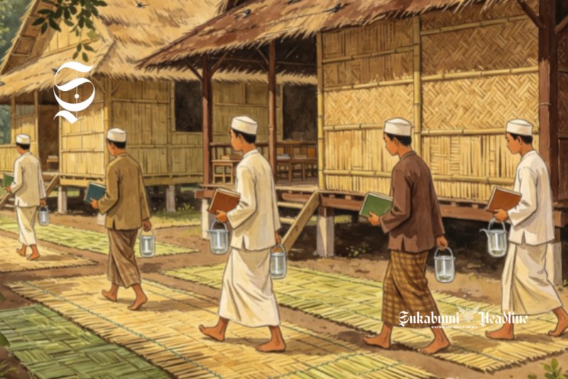 Ilustrasi pondok pesantren di Indonesia zaman dulu - sukabumiheadline.com