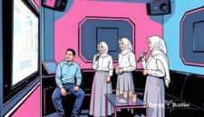 Ilustrasi tiga pelajar nyari di room karaoke - sukabumiheadline.com