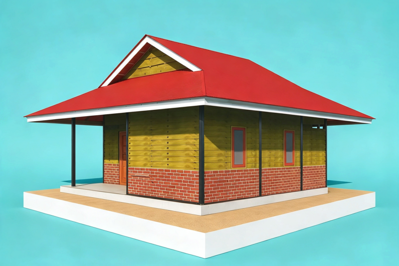 Desain rumah bantuan Human Initiative (HI) dan Internationale Humanitaire Hulporganisatie (IHH) Belanda di Sukabumi - Dok. HI