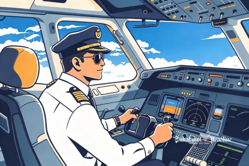 Ilustrasi kapten pilot Indonesia di kokpit pesawat - sukabumiheadline.com