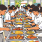 Ilustrasi pelajar sedang mengambil makan secara prasmanan - sukabumiheadline.com