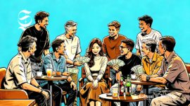 Ilustrasi perempuan dikelilingi laki-laki - sukabumiheadline.com