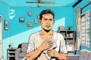 Ilustrasi seorang pria berkeringat di dalam ruangan - sukabumiheadline.com