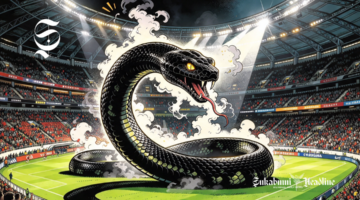 Ilustrasi ular raksasa dalam stadion - sukabumiheadline.com