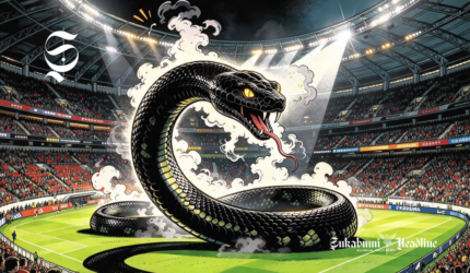 Ilustrasi ular raksasa dalam stadion - sukabumiheadline.com