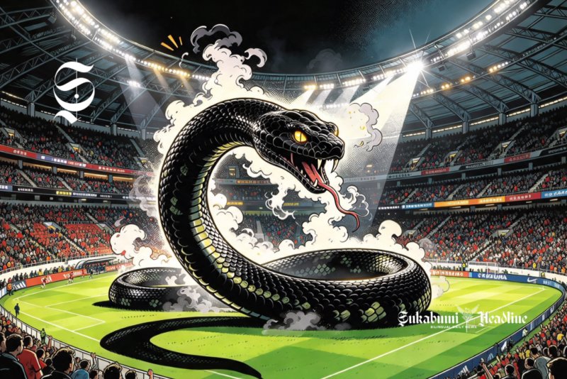 Ilustrasi ular raksasa dalam stadion - sukabumiheadline.com